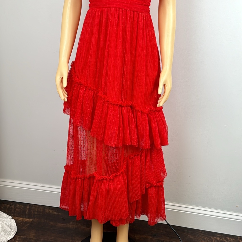 Vici Red High-Low Ruffle Maxi Dress - Picture 6 of 13